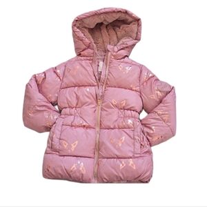 Paris Hilton Foil Printed Puffer Jacket